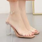 Square-toe Chunky-heel Ankle-strap Sandals