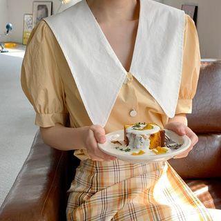 Puff Sleeve Collared Shirt