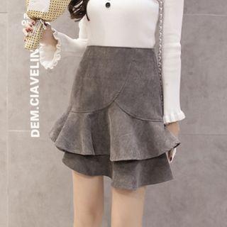 High-waist Layered Mermaid Skirt