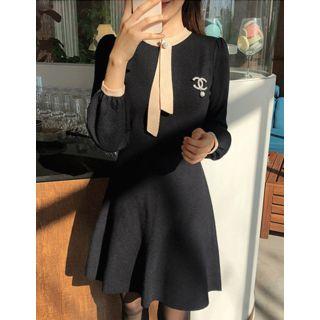 Dali Hotel Tie-accent Flared Knit Dress