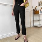 Double-button Straight-cut Pants