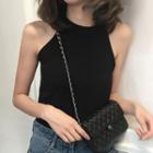 Sleeveless Knit Top Black - One Size