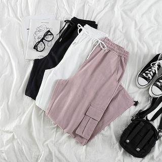 High-waist Lace-up Cargo Pants