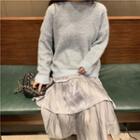Glitter Sweater / Sleeveless Midi Layered Dress