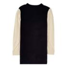 Two-tone Panel Sweater Black & White - One Size