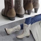 Embroidered Mid-calf Cowboy Boots (2 Designs)
