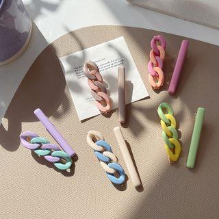 Set Of 2 : Plain / Chunky Chain Hair Clip