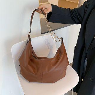 Chain Plain Zip Hobo Bag