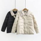 Fleece Collared Belted Padded Jacket