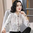 Long-sleeve Striped Shirt / Dress Pants / Set