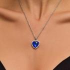 Alloy Gemstone Heart Pendant Necklace