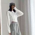 Plain Hooded Cropped Top