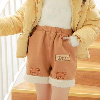Bear Print Wide-leg Shorts