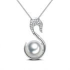 Alloy Faux Pearl Swan Pendant Necklace Pc056 - Pendant - One Size