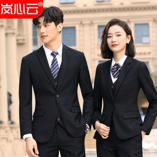 Couple Matching Button Vest / Buttoned Blazer / Dress Pants / Skirt / Set