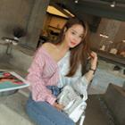 Dip-back Asymmetric Stripe Shirt