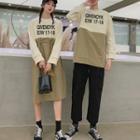 Couple Matching Midi Lettering Pullover Dress / Lettering Pullover