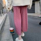 Cable Knit Cropped Wide-leg Pants