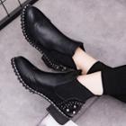 Faux Suede Studded Chelsea Boots