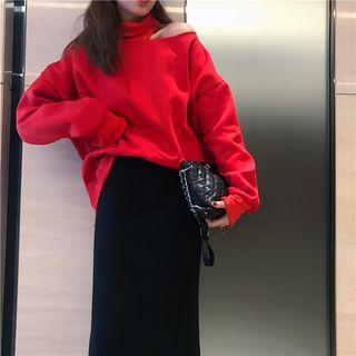 Turtleneck Cold Shoulder Sweatshirt