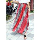 Geometric Pattern Wrap Skirt