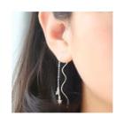 Star Swirl 925 Sterling Silver Threader Earring 1 Pair - As Shown In Figure - One Size