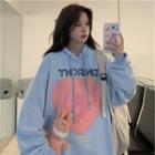 Long-sleeve Heart Print Letter Hoodie