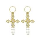 Goth Cross Earrings (white) One Size