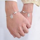 925 Sterling Silver Magnetic Chinese Characters Tag Bracelet