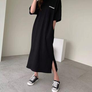 Lettered Maxi T-shirt Dress