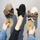 Bow-accent Furry Mules