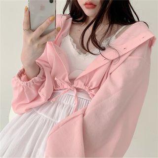 Plain Light Jacket / Lace Camisole Top / Plain Skirt
