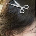 Scissors Rhinestone Hair Clip Silver - One Size