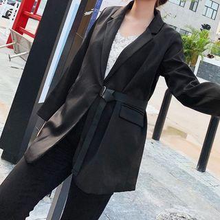 Asymmetric Belted Blazer