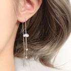 925 Sterling Silver Rhinestone Threader Earring As Shown In Figure - One Size