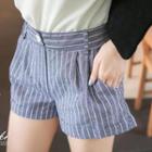 Cuffed Striped Shorts