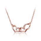 925 Sterling Silver Plated Rose Gold Heart Necklace With White Austrian Element Crystal