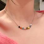Resin Bead Alloy Necklace Gold - One Size