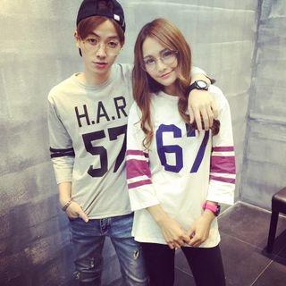 Couple Number Print T-shirt