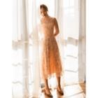 Long-sleeve Embroidered A-line Cocktail Dress