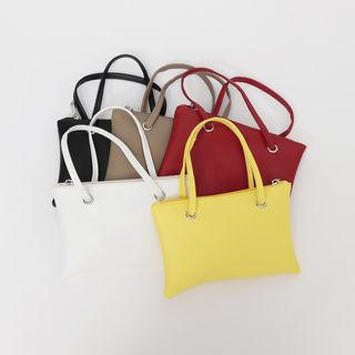Zipped Pleather Hand Bag