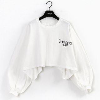 France Puff-sleeve Cropped Pullover