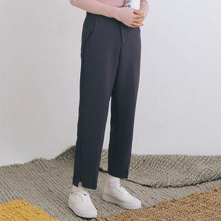 Slit-cuff Straight-cut Dress Pants