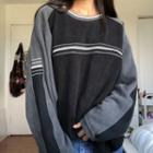 Loose-fit Striped Color-block Sweatshirt
