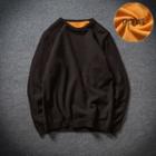 Crew Neck Fleece-lined Sweater