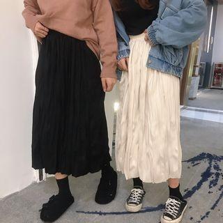 Plain Loose-fit Midi Skirt