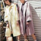 Plain Snap-buttoned Coat