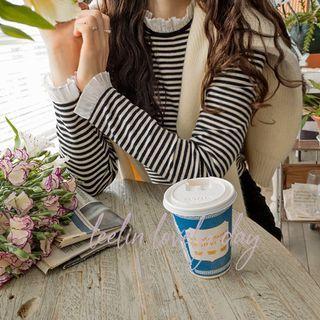 Frill-tri Stripe Top