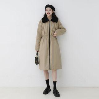 Long-sleeve Fleece-lined Midi Dress