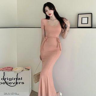 Drawstring Midi Mermaid Dress